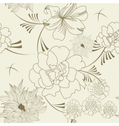 Floral seamless wallpaper vector image