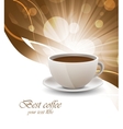 Coffee cup on bright background vector image