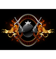 Sheriff star with guns ornate frame vector image
