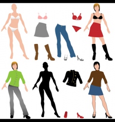 Fashion dolls vector image