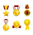 Gold medal set vector image