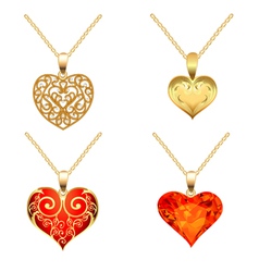 Set of pendants with precious stones vector image
