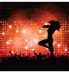 Sexy female with crowd vector image