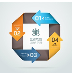 Arrow square circle origami style options banner vector image
