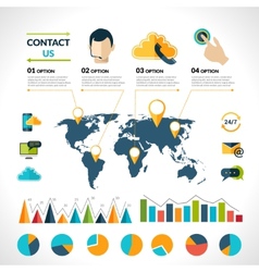 Contact us infographics set vector image