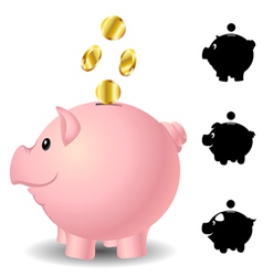 Piggy bank set vector image