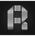Letter metal chrome ribbon - R vector image