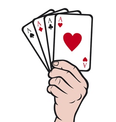 Hand holding playing card-gambling vector image