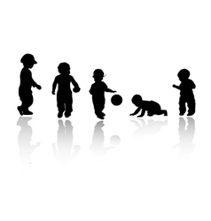 Silhouettes - children vector image
