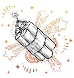 Doodle pop dynamite vector image