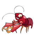 Cartoon red cancer smiling vector image