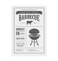 Vintage barbecue invitation vector image
