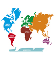 World map with continents vector image