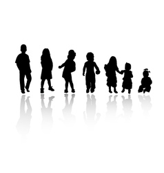 Silhouettes children vector image
