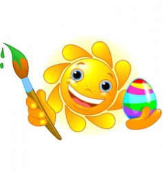 Sun coloring Easter egg vector image