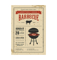Vintage barbecue invitation card on old paper vector image