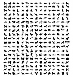 Animal silhouettes vector image