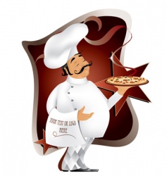 Chef with pizza vector image