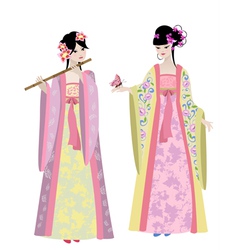 Chinese girls vector image