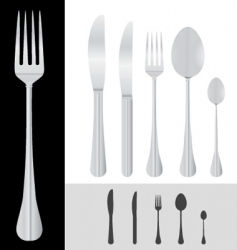 Spoon fork knife vector image