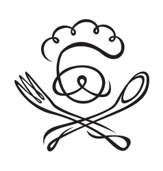 Chef hold wooden spoon Royalty Free Vector Image