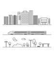 City elements in linear style City elements in linear style vector image