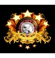 Roulette insignia on black vector image