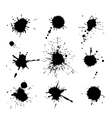 Black ink blots set vector image