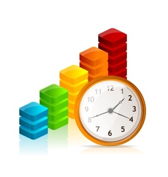 Business graph and clock vector image