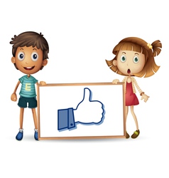 Cartoon girls Like Thumb vector image