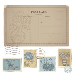 Vintage Postcard vector image
