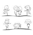 Scetches of kids vector image