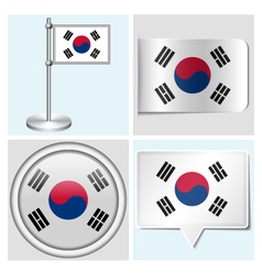 South Korea flag - sticker button label vector image