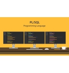 pl sql programming language code vector image