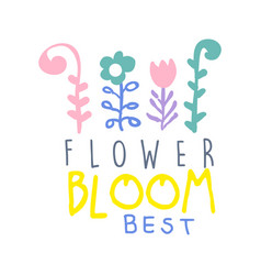 Flower bloom best logo template colorful hand Flower bloom best logo template colorful hand vector image