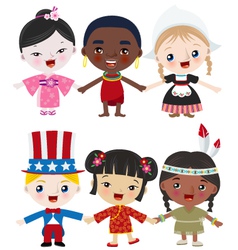 Multicultural kids vector image