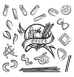Pasta elements vector image