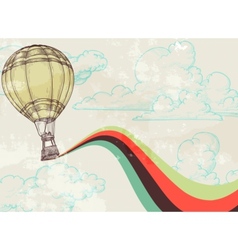 Retro hot air balloon vector image