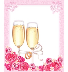 Wedding champagne glasses vector image