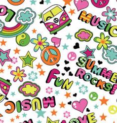 Summer seamless wallpaper vector image