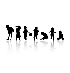 Silhouettes - children vector image