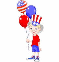 Fourth of July boy vector image