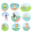 Sport kids doodle collection vector image