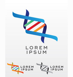 Abstract dna chain bio technology emblem design vector image
