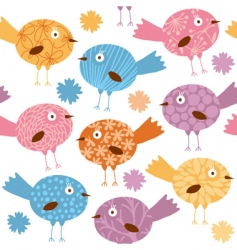 Cartoon birds pattern vector image