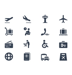 Airport icons vector image