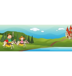 Kids castle background vector image