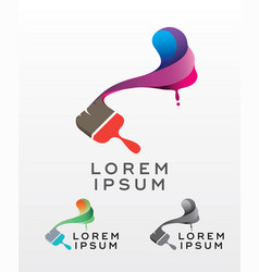 Abstract painting brush emblem design vector image