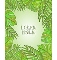 Decorative frame with tropical leaves vector image