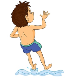 A boy diving into water vector image